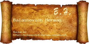 Balassovich Herman névjegykártya